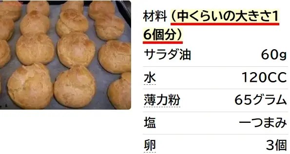 サラダ油でシュークリーム（シュー部分）