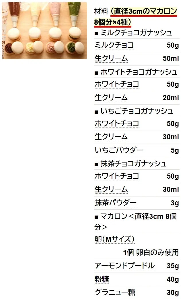 マカロン＆4種のチョコガナッシュクリーム
