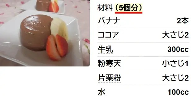 もっちり☆ココアバナナプリン