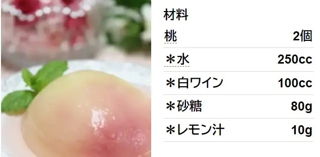 つるんとキレイ♡桃のコンポート