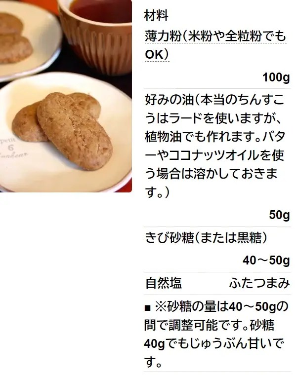 材料4つ、30分で作れる黒糖ちんすこう