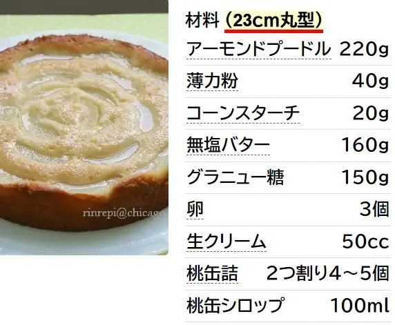 桃のアーモンドタルト