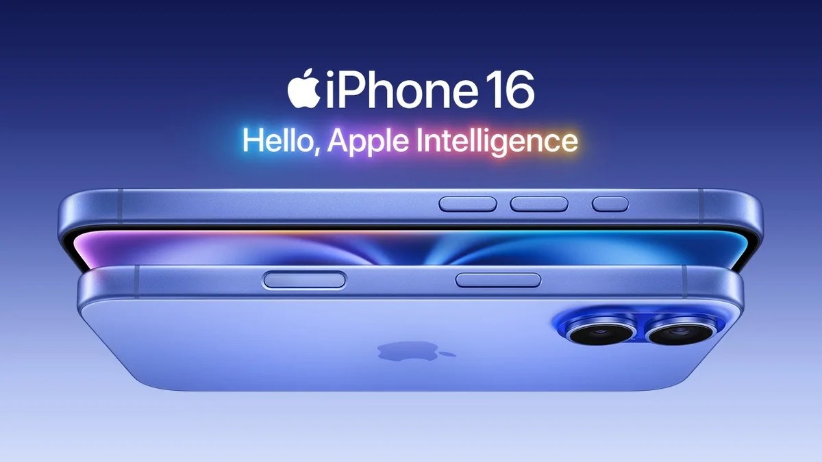 iPhone 螢幕顯示 Apple Intelligence 標誌與全新 Siri 炫彩介面。