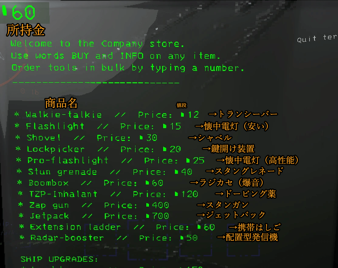 STORE - リーサルカンパニー 日本語解説wiki | Lethal Companyの日本語解説 - atwiki（アットウィキ）