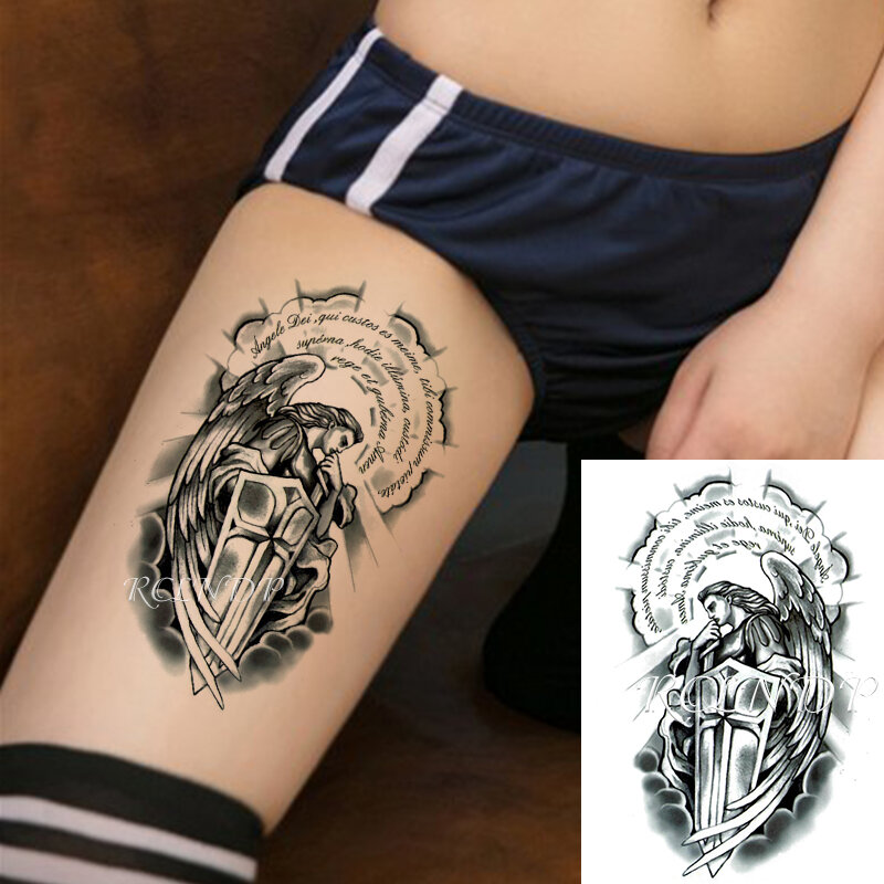 Impermeabile Autoadesivo Del Tatuaggio Temporaneo Angelo Guerriero Spada Scudo Tatto Falso Flash Tatoo Braccio Gamba Body Art Per Le Donne Degli Uomini / Tatuaggi E Body Art 800_x_800_jpg