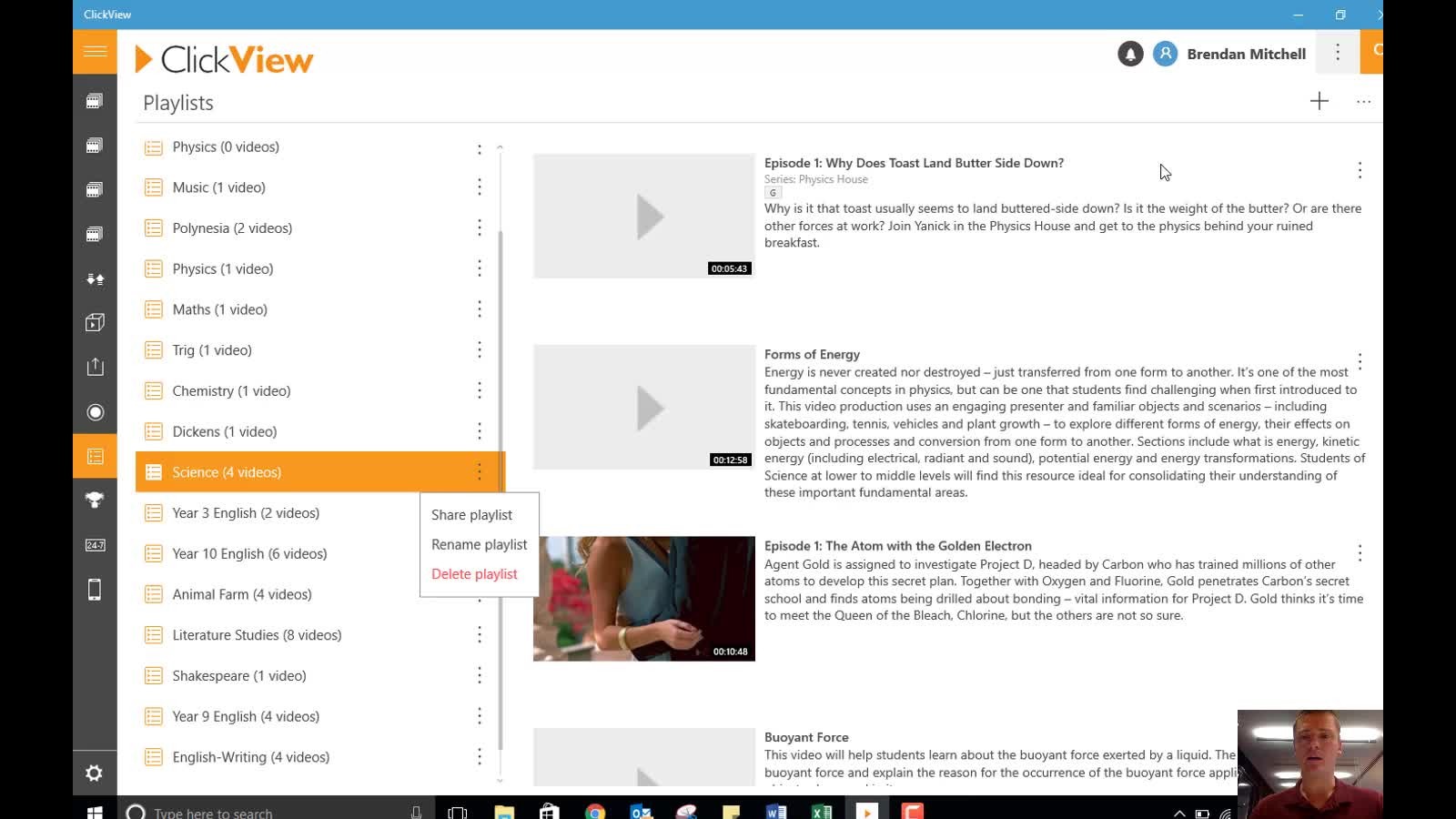 Windows 10 Using Playlists This Video Show Clickview