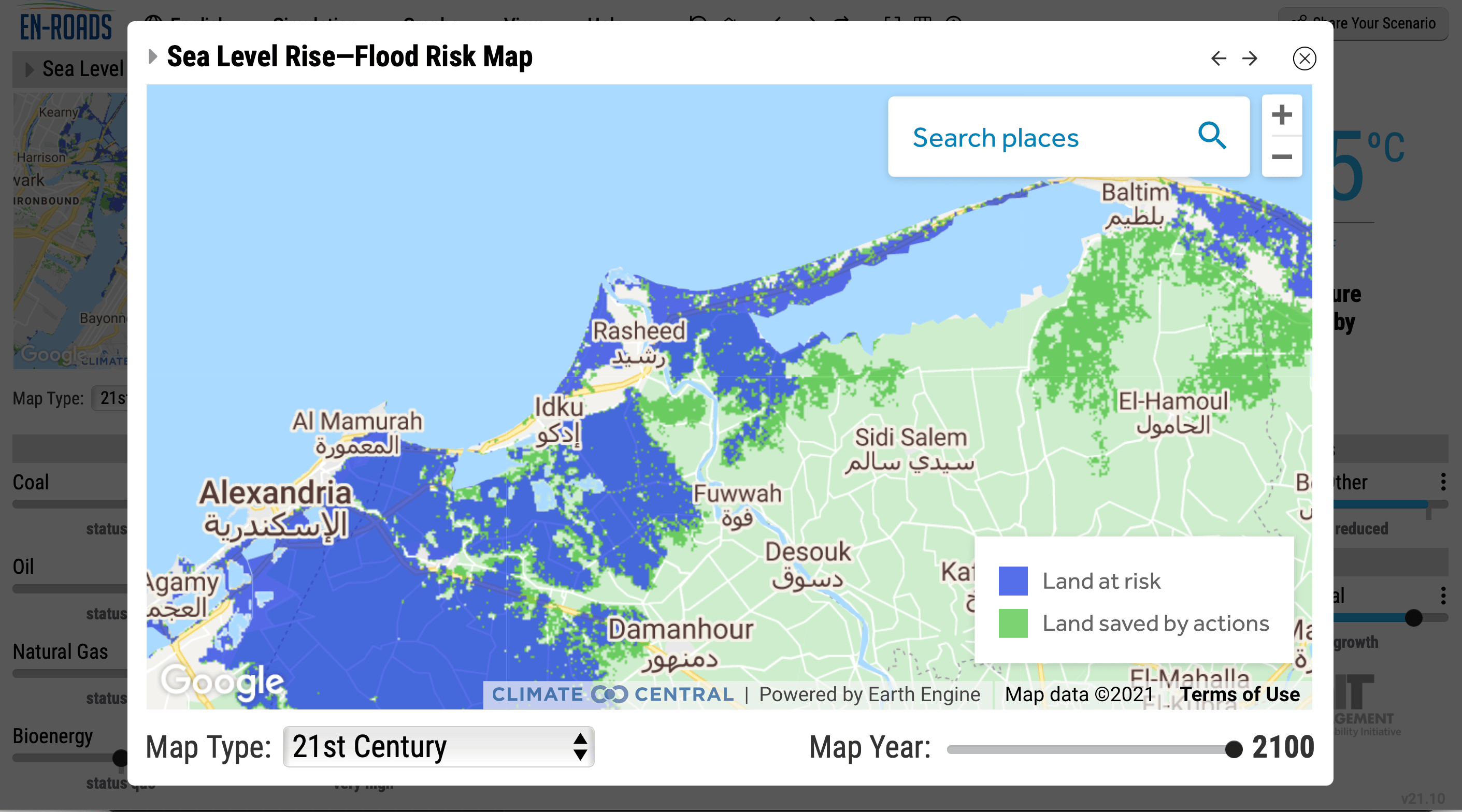 Climate Interactive 21st Century SLR Map Alexandria 