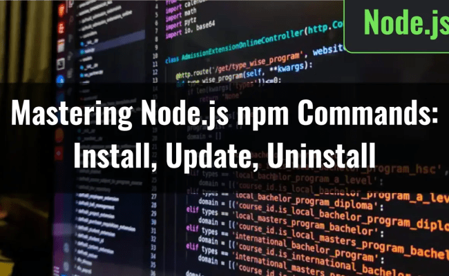 Mastering Node.js Npm Commands: Install, Update, Uninstall - CloneCoding