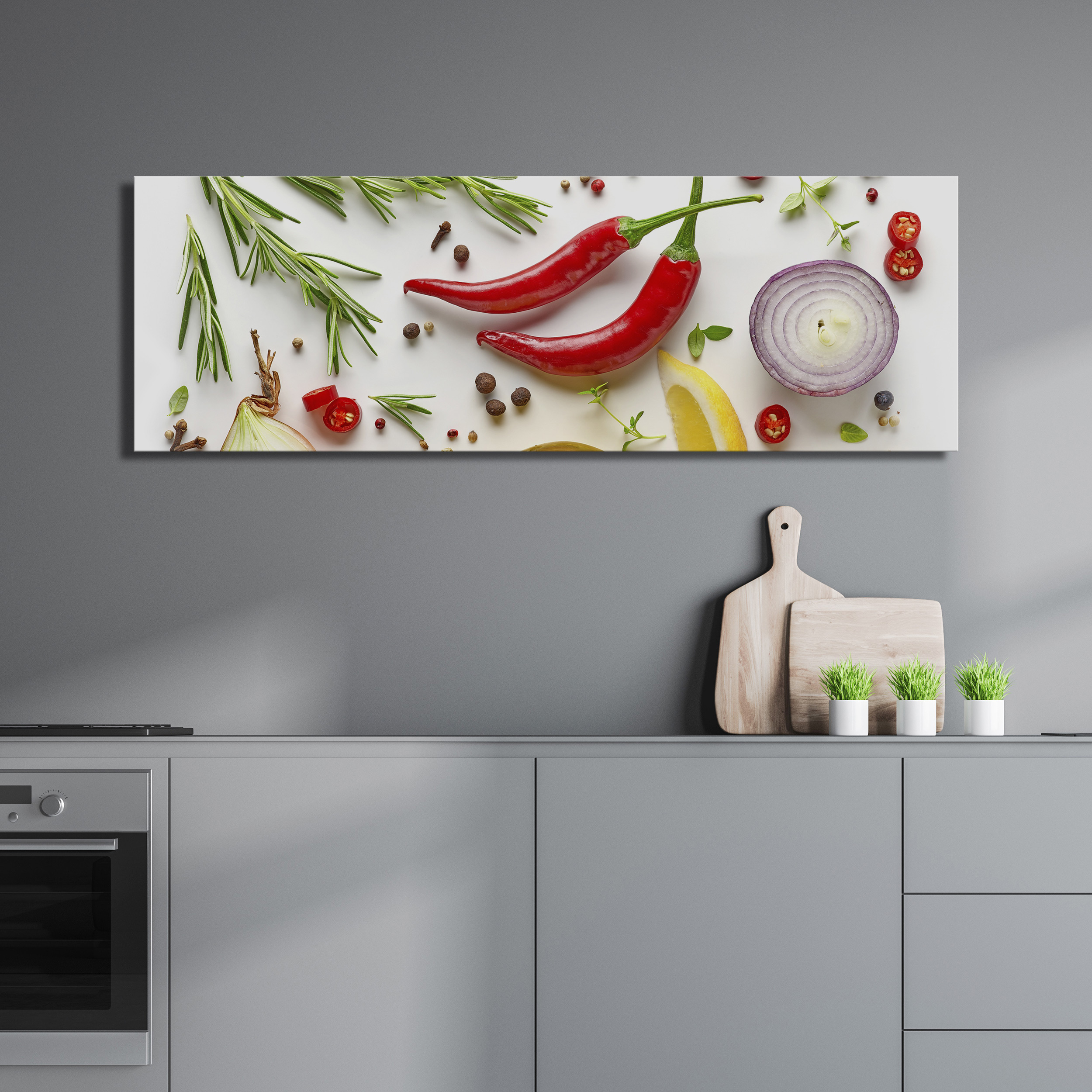 Home wandbilder räume küche bilder küche peppe deine küche auf! KÃ¼che LEINWAND DEKO BILDER Wandbilder GewÃ¼rze KrÃ¤uter XXL Bild