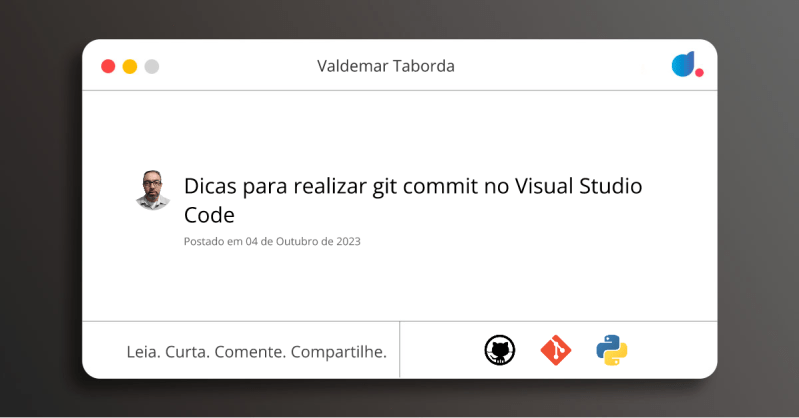 Dicas Para Realizar Git Commit No Visual Studio Code Valdemar Taborda - Download Stunning Minimal Image | Mobile