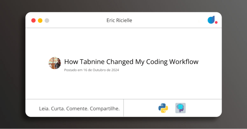 How Tabnine Changed My Coding Workflow Eric Ricielle Python - Premium Geometric Background Gallery - 4K