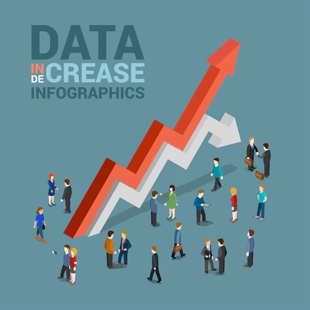 Free Vector Data Increase 3decrease Infographics Template Concept Flat 3d Web - Landscape Wallpaper Collection - Full HD Quality