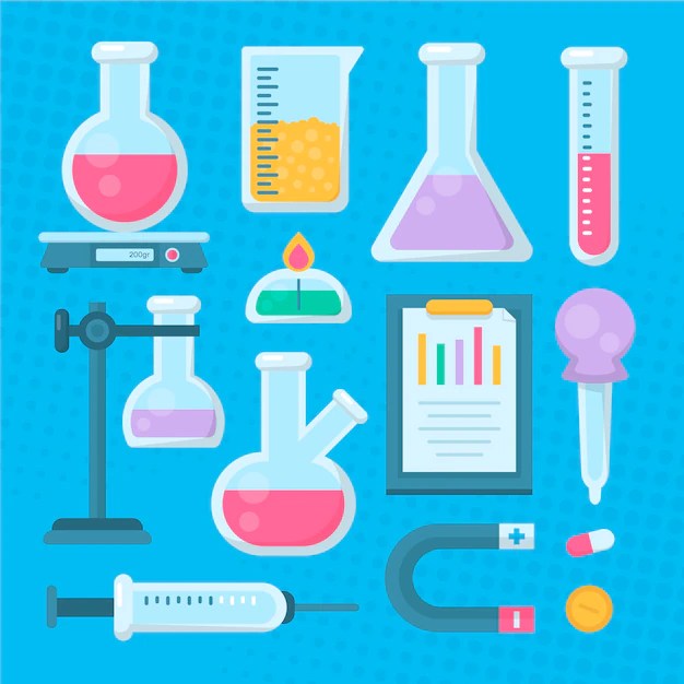 Free Vector Hand Drawn Science Lab Objects Set