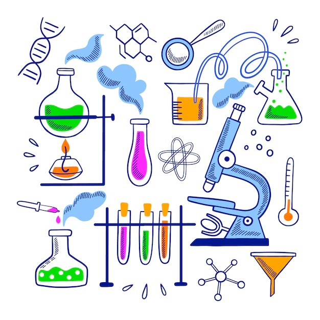 Free Vector Hand Drawn Science Lab Objects Set