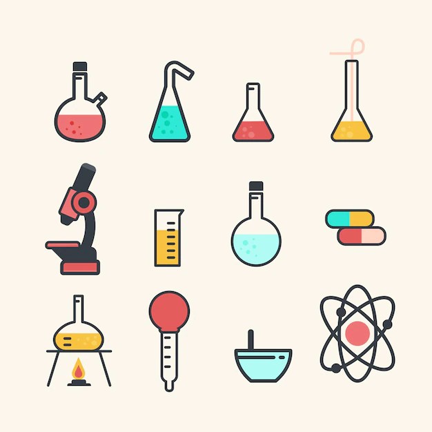 Free Vector Hand Drawn Science Lab Objects Set