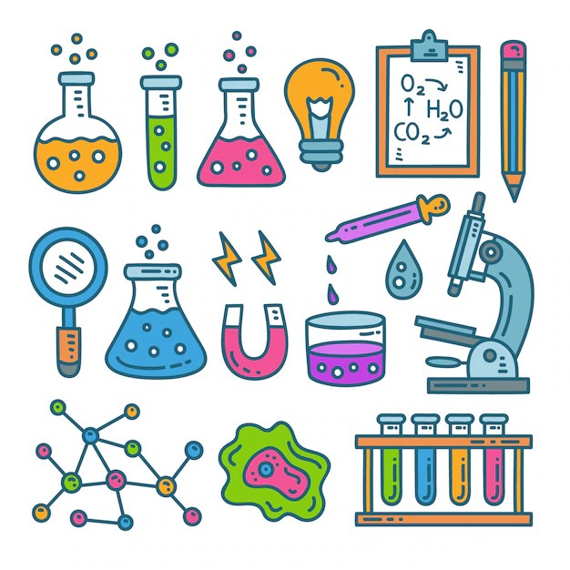 Free Vector Hand Drawn Science Lab Objects Set