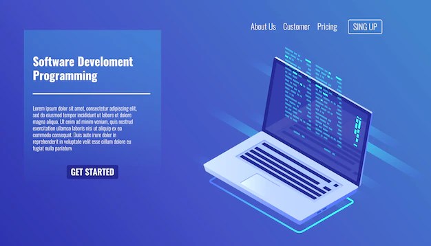 Cloud Computing Concept Open Laptop Cloud Icon Program Code Scree - Gradient Pattern Collection - Desktop Quality