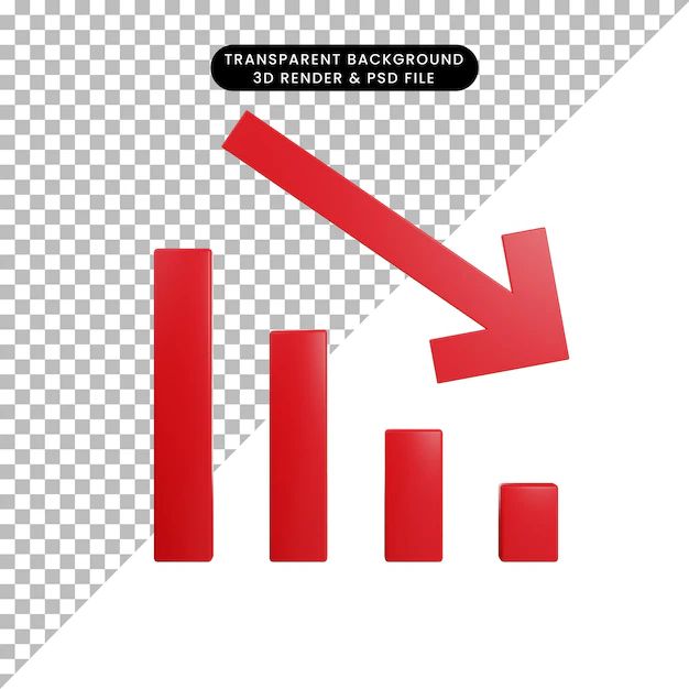 Premium Psd Decrease Chart 3d Icon - Professional Retina Geometric Backgrounds | Free Download