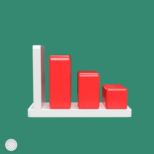 Decrease Graph 3d Model Cartoon Style Render Illustration Stock - City Patterns - Ultra HD 8K Collection