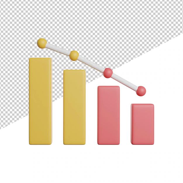 Premium Psd Profits Decrease Graph Front View 3d Rendering - Gorgeous Landscape Photo - HD