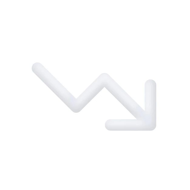 3d Realistic Trend Down Decrease Icon Stock Vector Royalty Free - Beautiful Minimal Art - Full HD