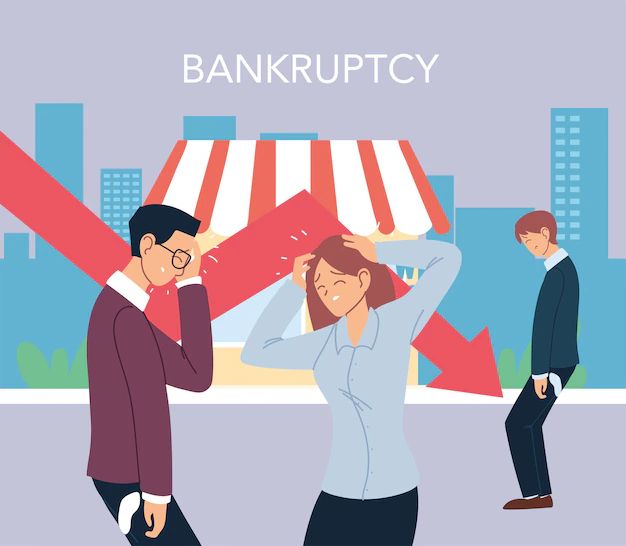 Businesspeople With Masks Piggy And Decrease Arrow - Mobile Colorful Images for Desktop