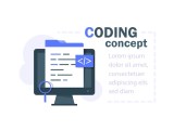 Premium Vector Code Writing Concept Software Development Code