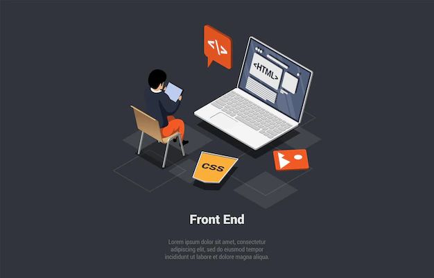 Programming Css Html Front End Coding Website Vector Image - Premium Abstract Image Gallery - High Resolution