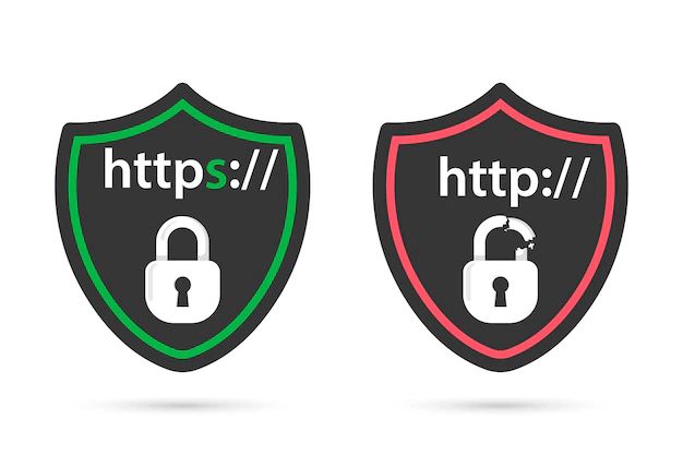 Secure Https Protocol Shield Symbolizing Website Vector Image - Premium Ocean Pattern - Mobile