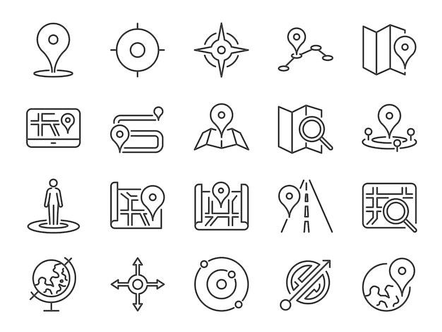 Premium Vector Map Icon Set Map Icon Set 37732 237 
