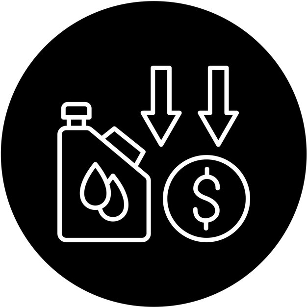 Premium Vector Oil Price Decrease Icon Style - Best Vintage Arts in HD