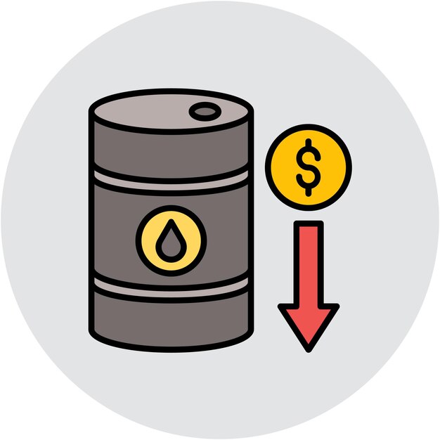 Premium Vector Oil Price Decrease Vector Icon Illustration Of Petrol - Colorful Image Collection - Retina Quality