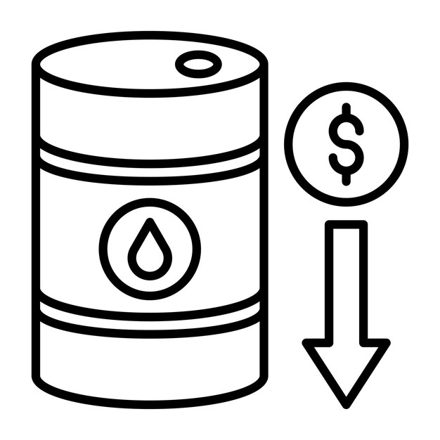 Premium Vector Oil Price Decrease Vector Icon Illustration Of Petrol - Premium Sunset Picture Gallery - High Resolution