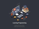 Premium Vector Programming And Coding Learning Concept Software