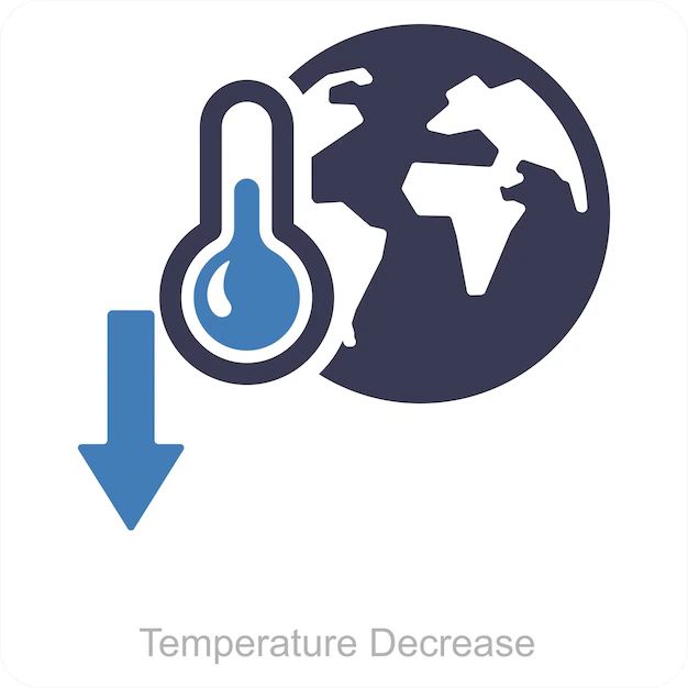 Premium Vector Colored Icon Temperature Decrease - Download Gorgeous Mountain Art | Retina