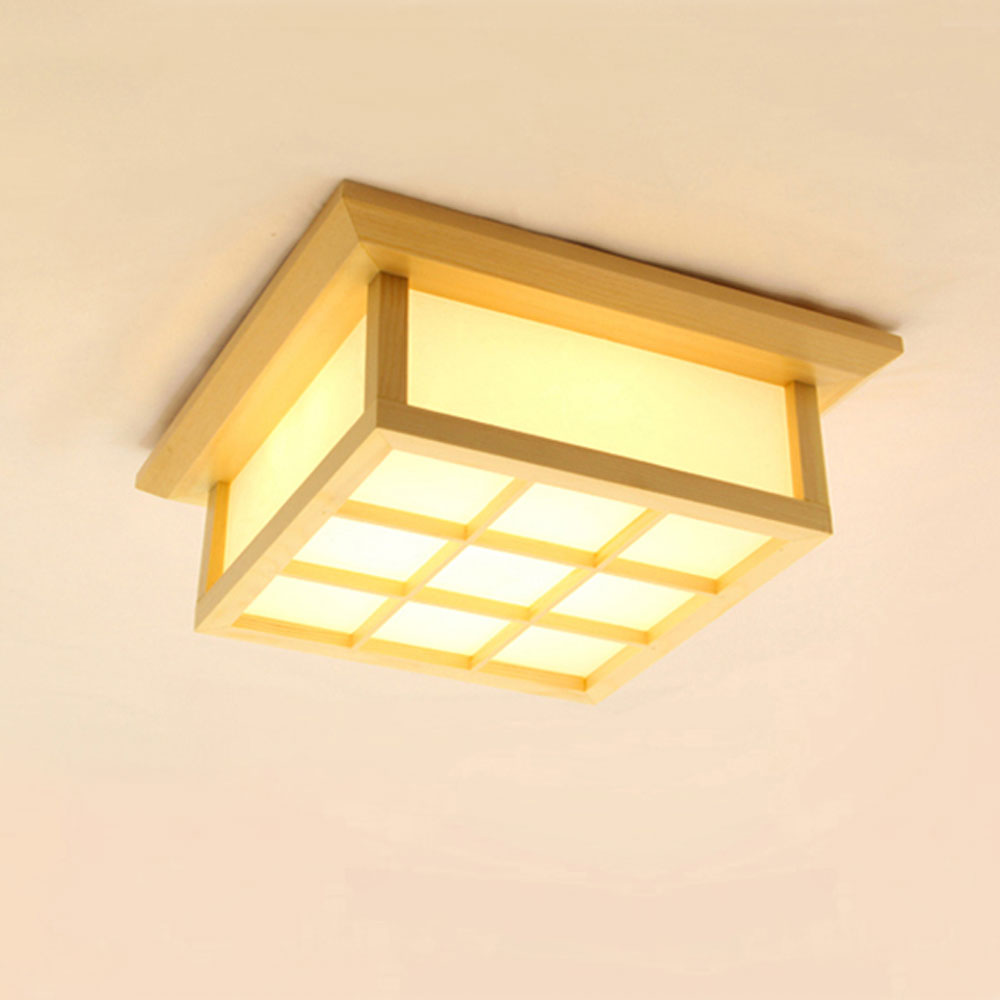 Japanese Simple Led Ceiling Light Modern Wooden Ceiling Light Balcony Aisle Lighting