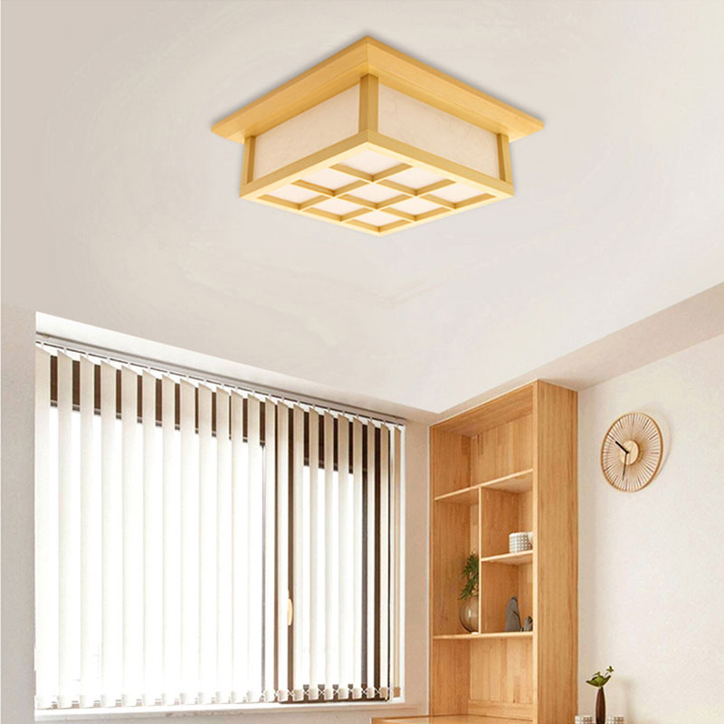 Japanese Simple Led Ceiling Light Modern Wooden Ceiling Light Balcony Aisle Lighting