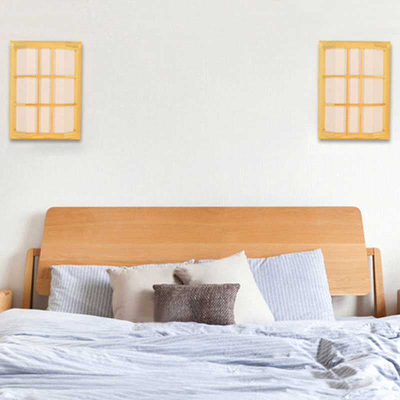 Creative Led Wall Sconce Japanese Wooden Wall Light Bedroom Balcony Lighting