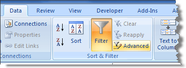 Delete duplicate rows in Excel with Advanced Filter