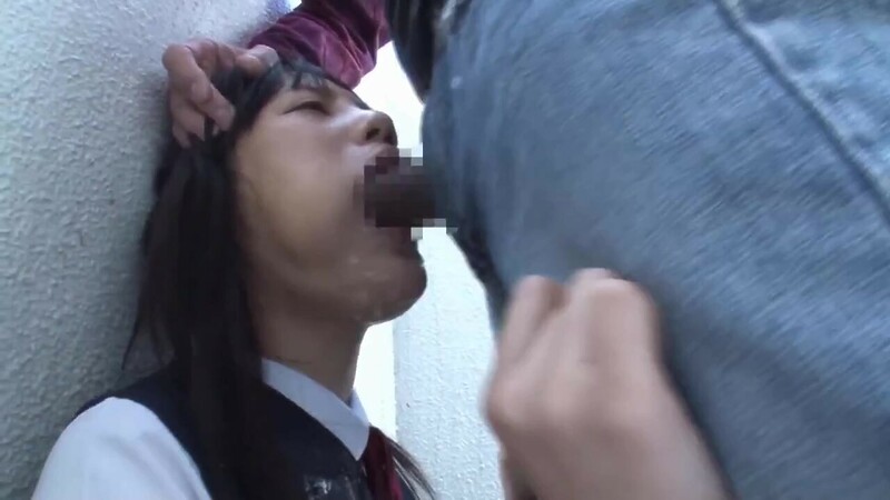 B3A0502-Screwing a cock into a girl's throat on the stairs of an aB3A0502-