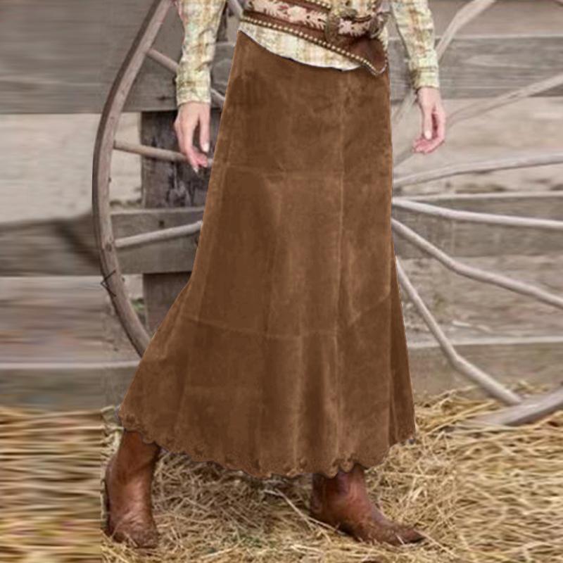 buy zanzea autumn winter corduroy skirt women vintage midi long skirts plus size 5xl at affordable prices free shipping real reviews with photos joom on women's long corduroy skirts