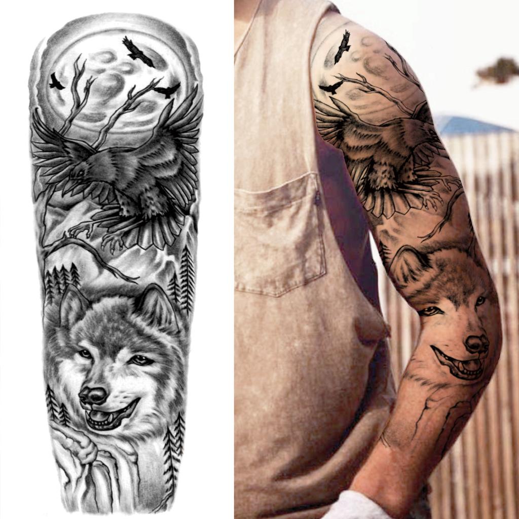 Compre Realistic Fake Owl Temporary Tattoos Arm Sleeve For Women Men Adult Black Lion Cross Tattoo Sticker Demon Devil Tatoos Covers Up Barato — Frete Grátis, Avaliações Reais Com Fotos — Joom 1024_x_1024_jpg