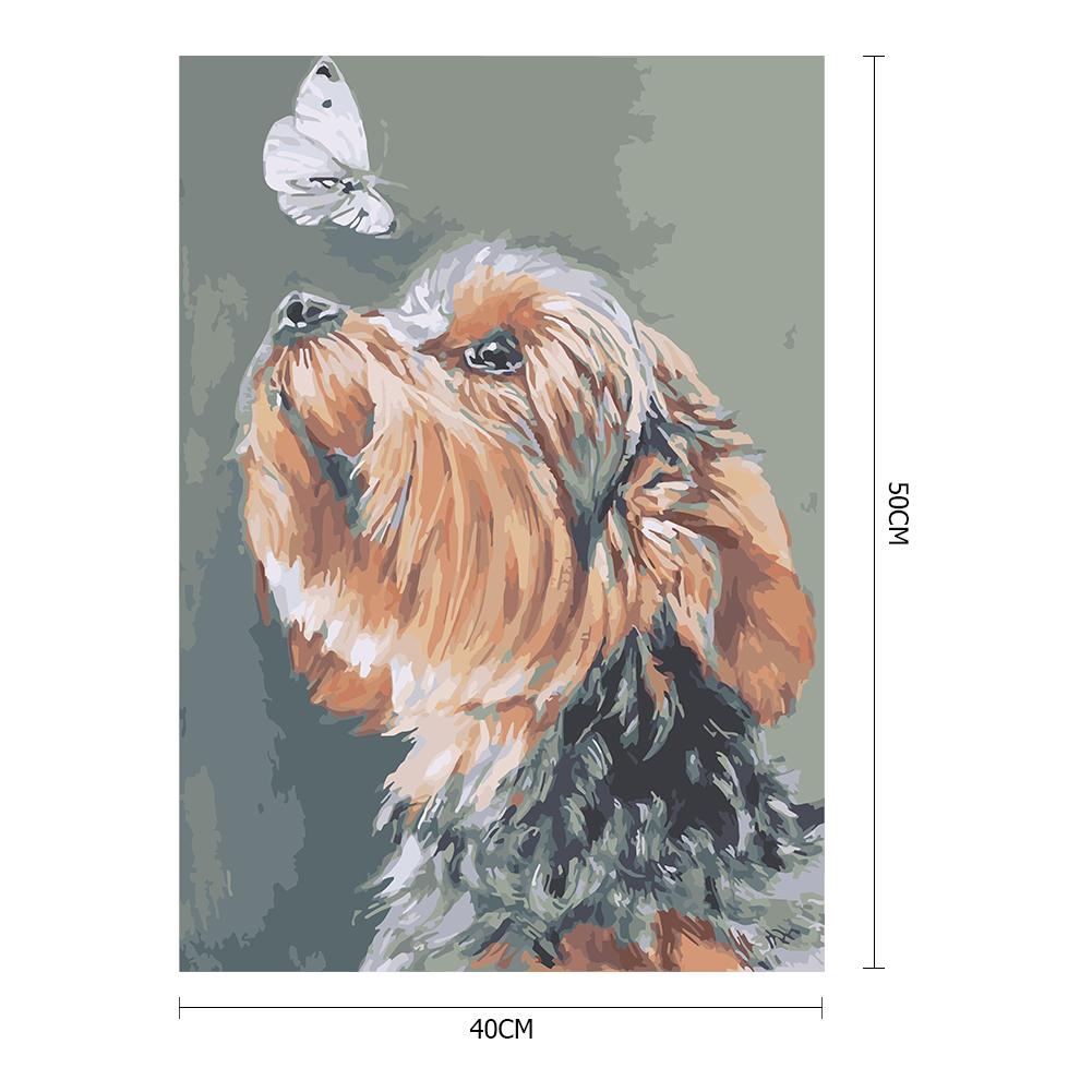 buy dog and butterfly hand paint oil diy painting canvas drawing by numbers kit at affordable prices free shipping real reviews with photos joom