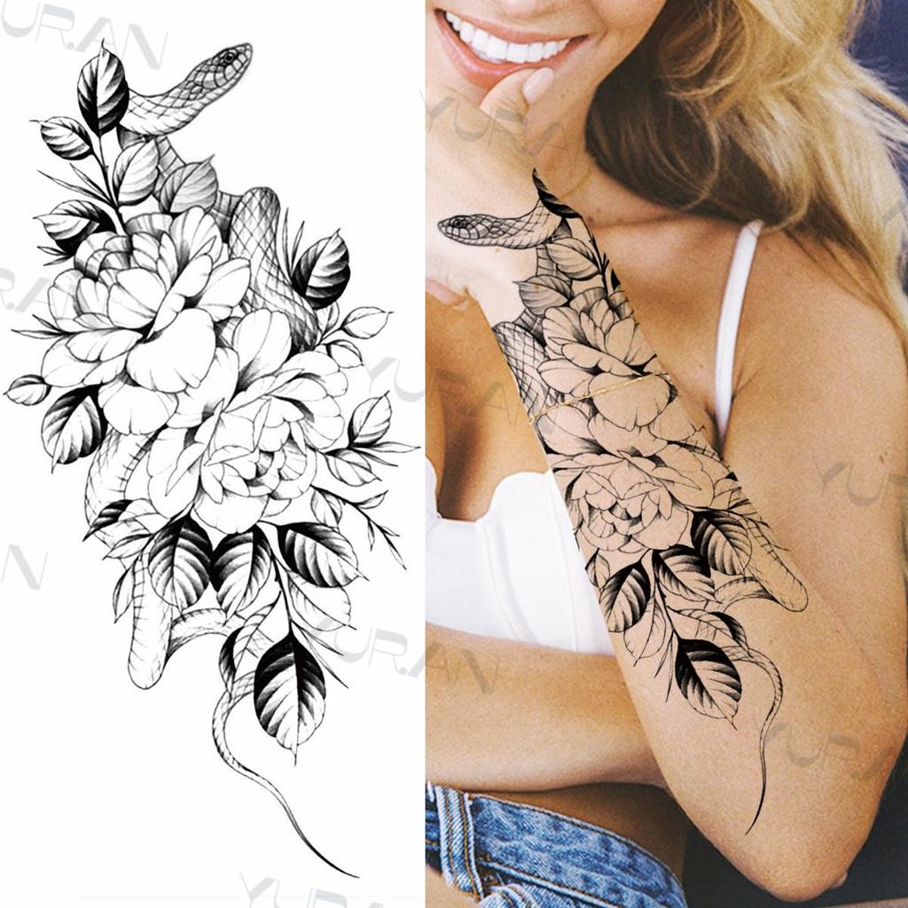 Goedkope Black Mamba Snake Serpent Peony Flower Temporary Tattoos For Women Men Lily Owl Wings Moon Fake Tatoo Realistic Tattoo Stickers Kopen — Gratis Levering, Eerlijke Reviews Met Foto's — Joom 1024_x_1024_jpg