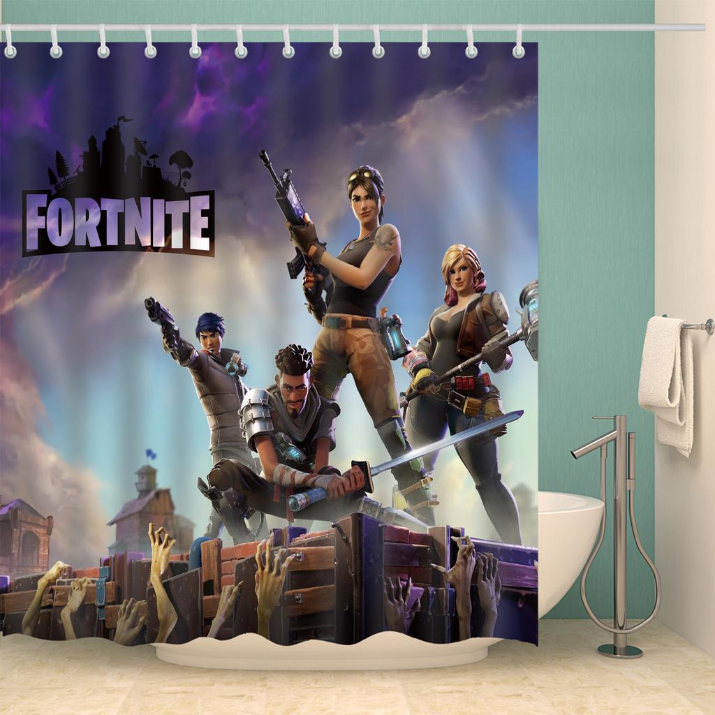 Buy FORTNITE Print Bathroom Shower Curtain Waterproof Bath Screen Set 1024 1024 