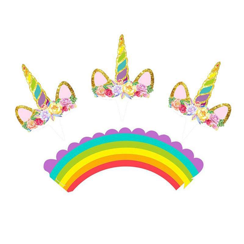 buy 24pcs unicorn cake cupcake toppers baby shower kids unicornio birthday party decorative supplies at affordable prices free shipping real reviews with photos joom