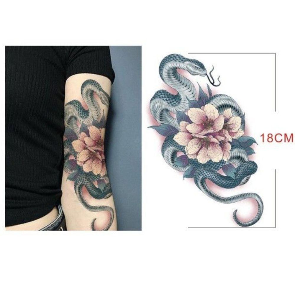 Big Black Flower Body Art Arm Leg Tattoo Waterproof Snake Pattern Temporary Tattoo Sticker Günstig Kaufen — Preis, Kostenloser Versand, Echte Bewertungen Mit Fotos — Joom 1000_x_1000_jpg