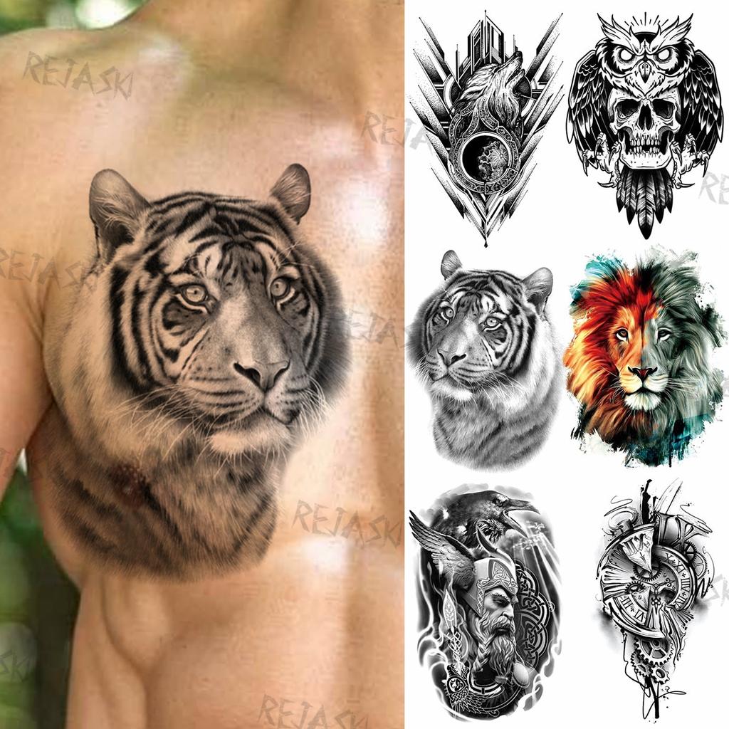 Compre Realistic Tiger Chest Temporary Tattoos For Men Adult Fake Lion Owl Punk Wolf Warrior Tattoo Diy Compass Washable Tatoos Sticker Barato — Frete Grátis, Avaliações Reais Com Fotos — Joom 1024_x_1024_jpg