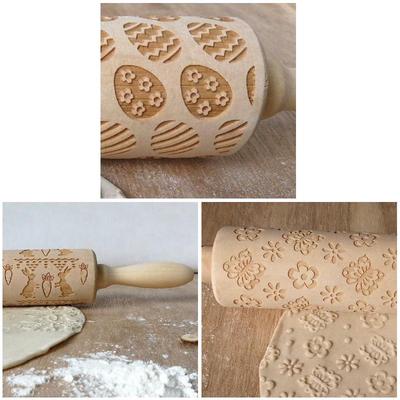 Easter Rolling Pin Engraved Rolling Pin Wooden Embossed Cookies Printing Buy At A Low Prices On Joom E Commerce Platform