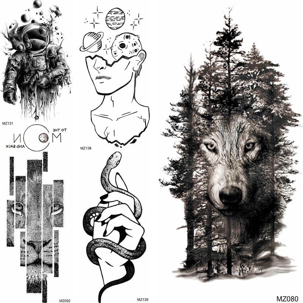 Buy 1Pc Black Wolf Forest Temporary Tattoos Sticker Creative Galaxy Face Snake Hand Tatoo Fake Astronaut Lion Waterproof Tatoo For Adult At Affordable Prices — Free Shipping, Real Reviews With Photos — Joom 1001_x_1001_jpg